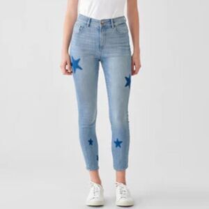 EUC DL1961 Florence Crop Mid Rise Instasculpt Skinny Jeans w/ Stars in Warren 24